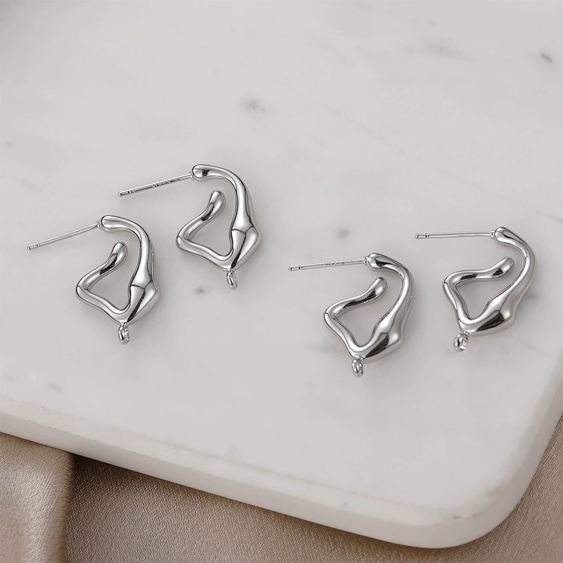 Серьги, серебряная игла, аксессуар, украшения, материал 14 карат, золотистый цвет