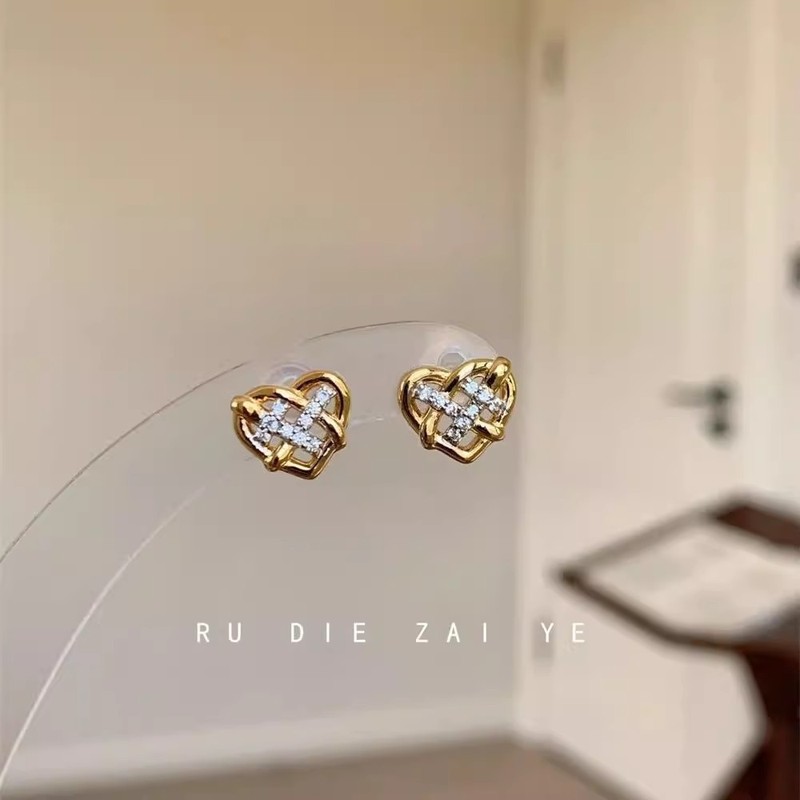 甜心曲奇~mini曲奇爱心耳钉小众设计精致轻奢高级感耳|undefined
