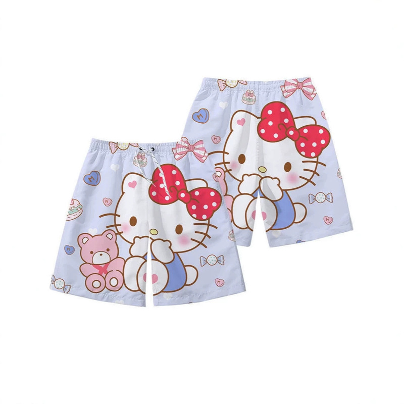 2026 Cross-Border Hello Kitty 3D Digital Print Cartoon Short Home Casual Sleep Pants Cute Shorts for Women