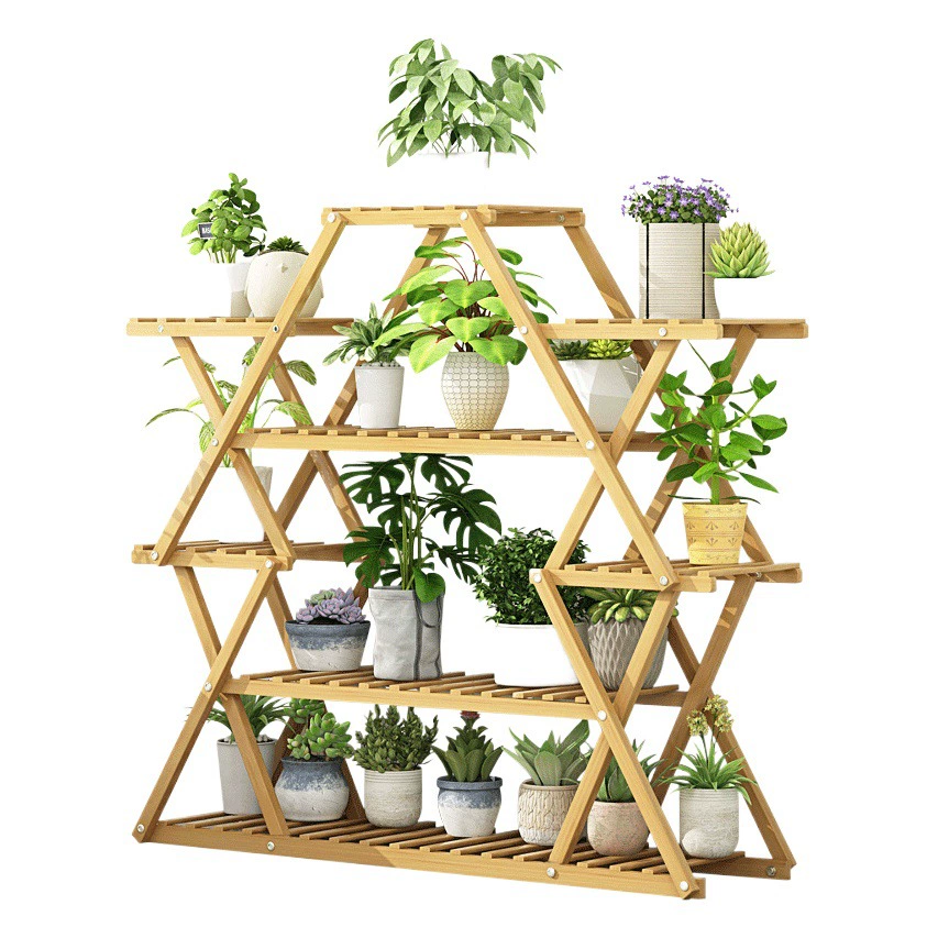 Балконная подставка для цветов напольная стеллаж для хранения Бытовая многослойная внутренняя уличная подставка для цветочного горшка из цельного дерева подставка для сочных зеленых цветов