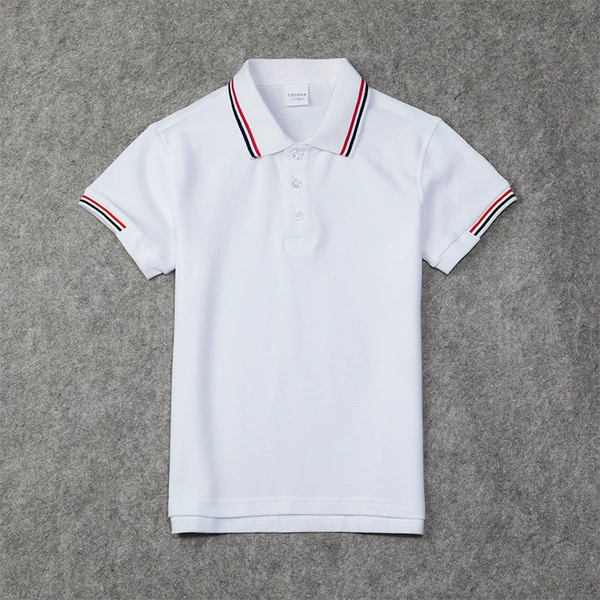 White polo, with short sleeve