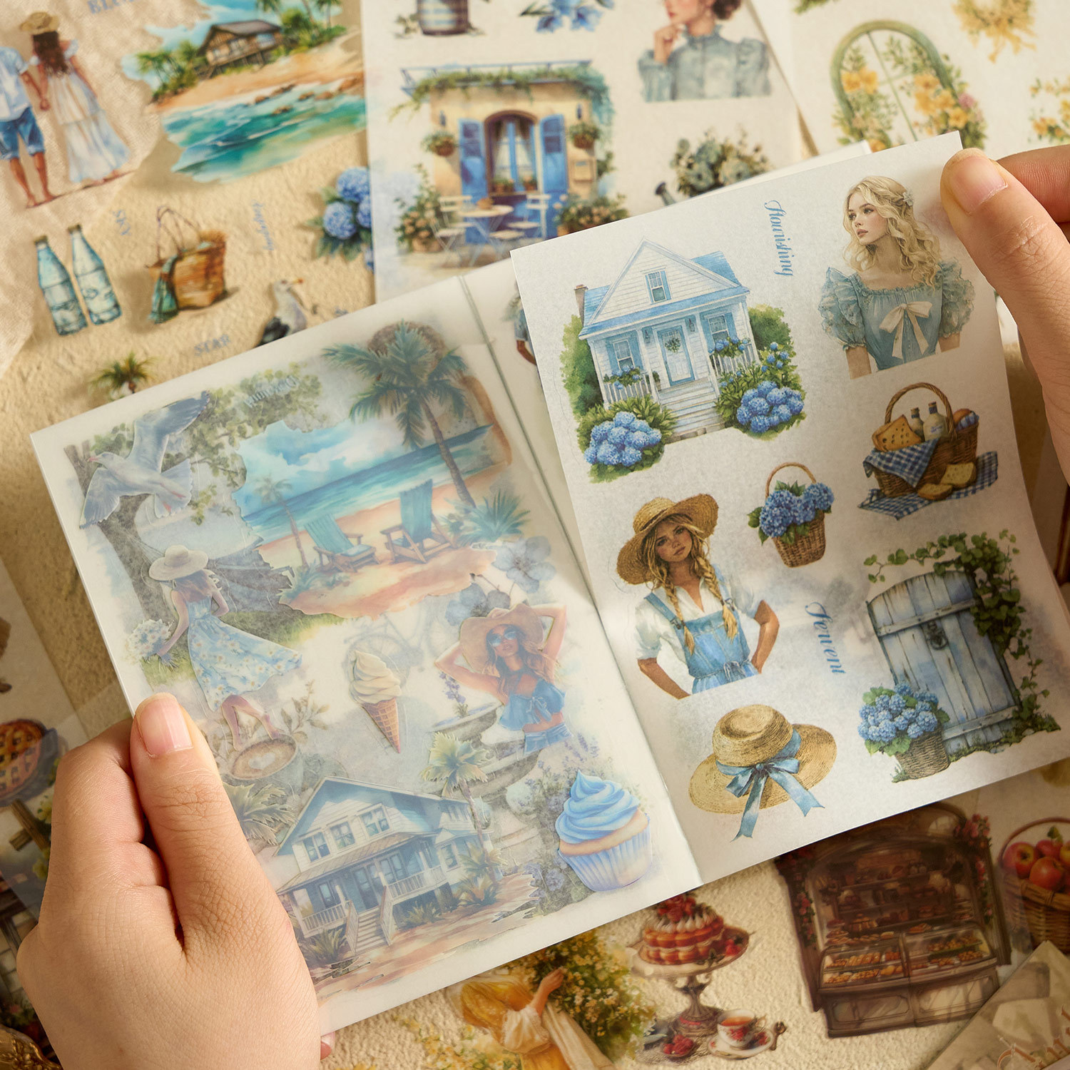 Esmeralda temprana cortar pegatinas de película libro de búsqueda de la serie de juguetes transfronterizos ins material niñas tiendas de mano diy decoración collage
