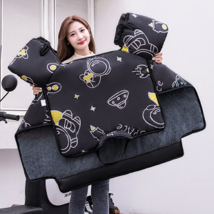 Electric Vehicle Windshield Cover with Body Style Autumn and Winter fleece-lined Thickened Battery Motorcycle Windproof Cover Four Seasons Universal Waterproof