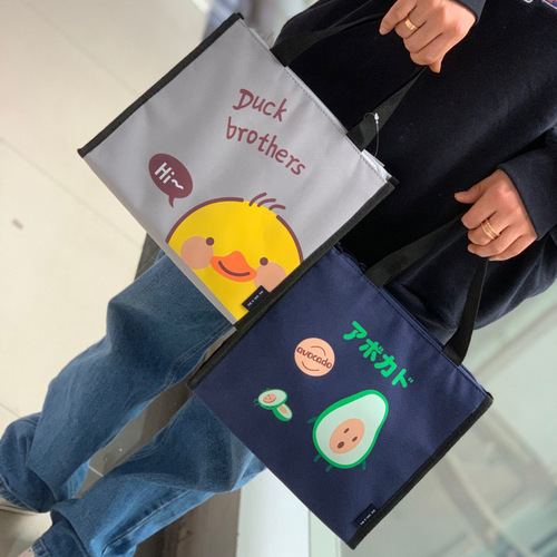 New cute cartoon waterproof and insulated lunch box bag for students, office workers, portable fresh-keeping lunch box bag, mommy bag