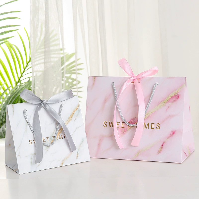 Ins Стиль Подарочная сумка Упаковочная сумка с мраморным узором День учителя Подарочная сумка на День матери Сумка для конфет Магазин одежды Бумажный пакет