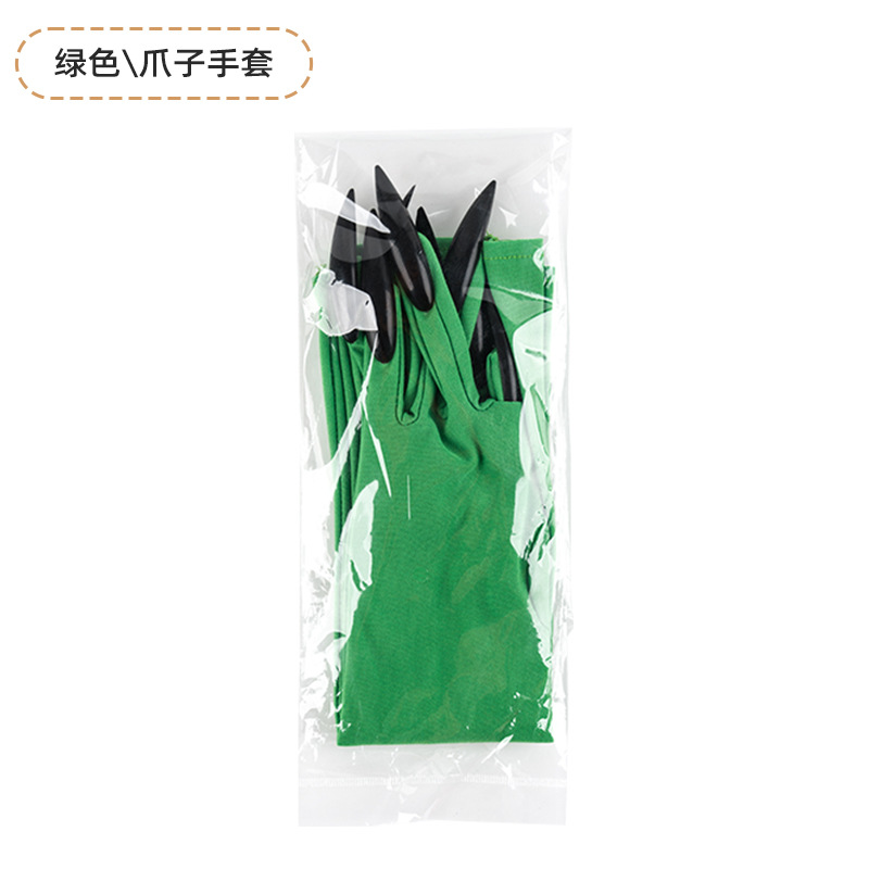 Guantes de garra de Halloween, uñas de lentejuelas negras, accesorios de cosplay de Hollowen, guantes de uñas largas