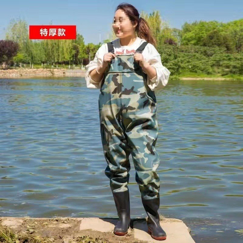 Professional Knee-High Rubber Full Cow Tendon Full-Body Rice Planting New Reservoir Rain Boots Jumpsuit