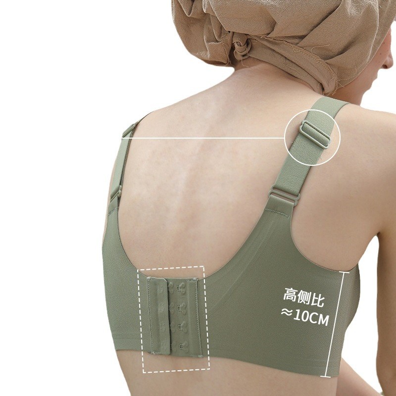 Ropa interior sin costuras de gran tamaño de comercio exterior para mujeres con pechos grandes, espalda bonita, antiflacidez, reducción de senos, látex gelatinoso, sujetador sin aros