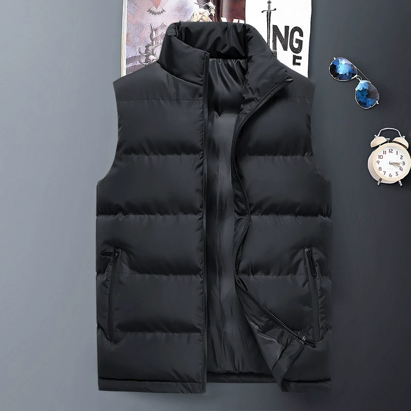 Осенне-зимний хлопковый жилет, мужской теплый жилет, модный универсальный Приталенный жилет в Корейском стиле для молодежи и среднего возраста, куртка с хлопковой подкладкой на плечо