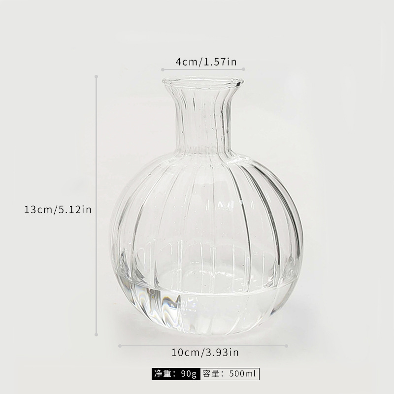 Inswind vidrio transparente vasos ornamentados escritorio simple acuicultura vasos flores secas flores personales vasos de flores hidropónicas