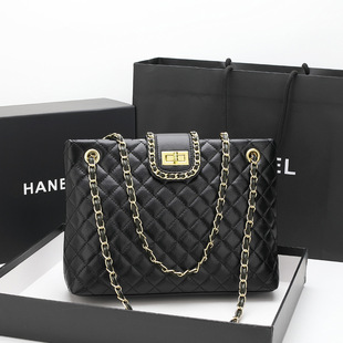(Cross-border trading), capacious one-shoulder bag with diamond pattern, underarm bag, genuine leather, Amazon, internet celebrity, chain bag
