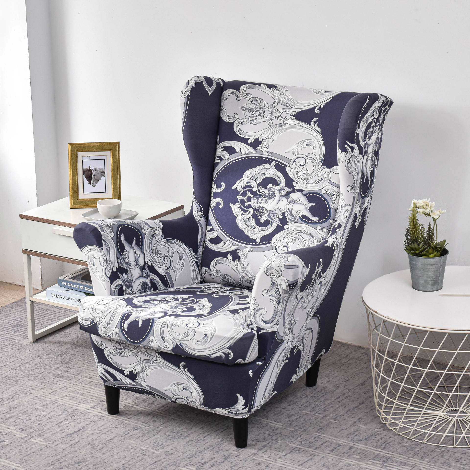 Sesselhusse Für Ohrensessel Elastischer Sofabezug_voghion.com