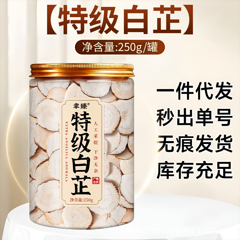 Premium Bai Zhi Slices Sulfur Free Angelica Dahurica Root for Herbal Soup and Culinary Seasoning 250g quality and texture