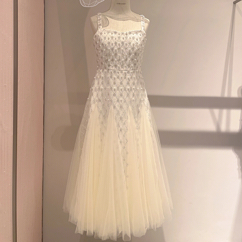 Gowen 2022 Early Autumn New Heavy Industry Bead Diamond Mesh Gauze Dress Exquisite Gorgeous Sling Dress for Women