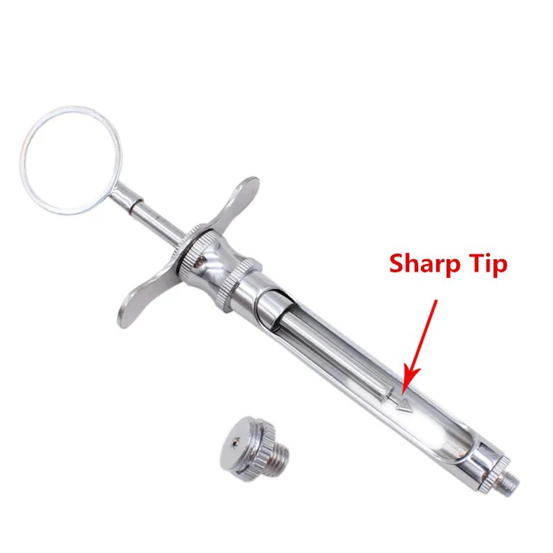 Dental stainless steel syringe hook head pointed head with 2 heads…