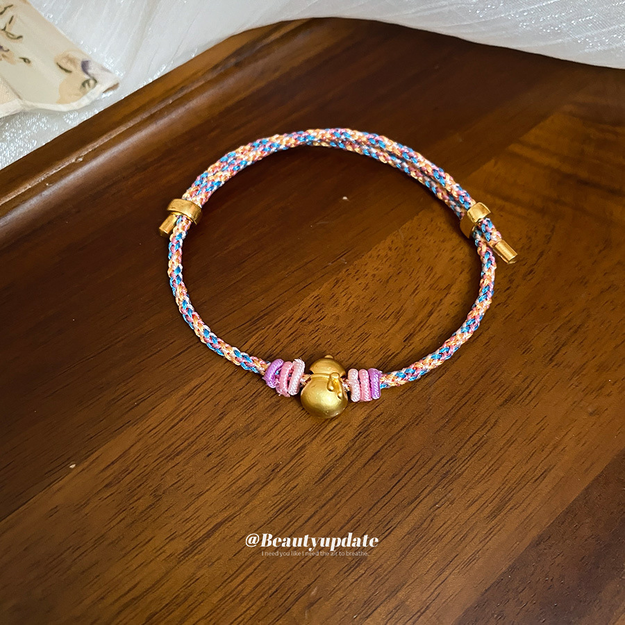 Pulsera colgante tejida a mano con calabaza de flores que gotea aceite, nueva pulsera china fresca y dulce, joyería de alta gama de nicho