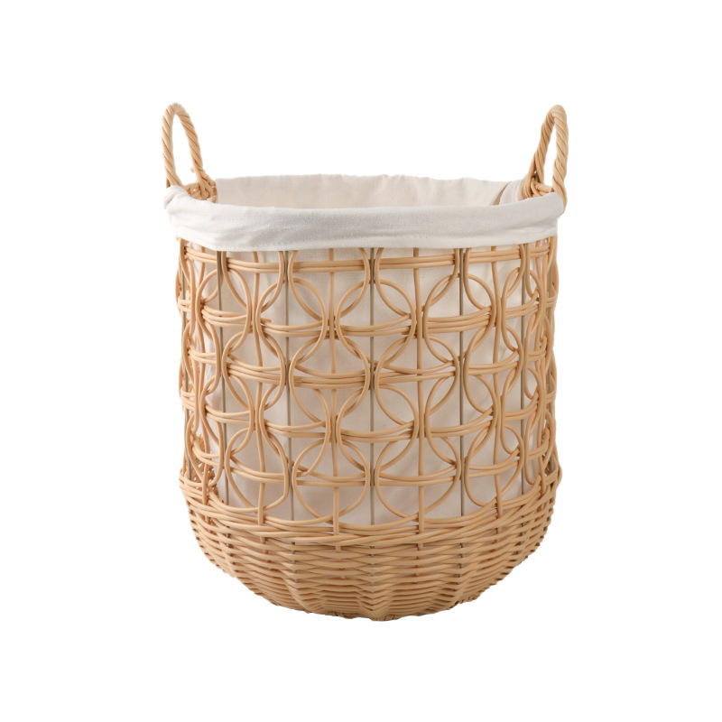 Cestas de almacenamiento de tela de caña personalizadas de alto valor ligero de lujo portátil tela de mano de tela de mano decoración de la casa cesta de lavandería