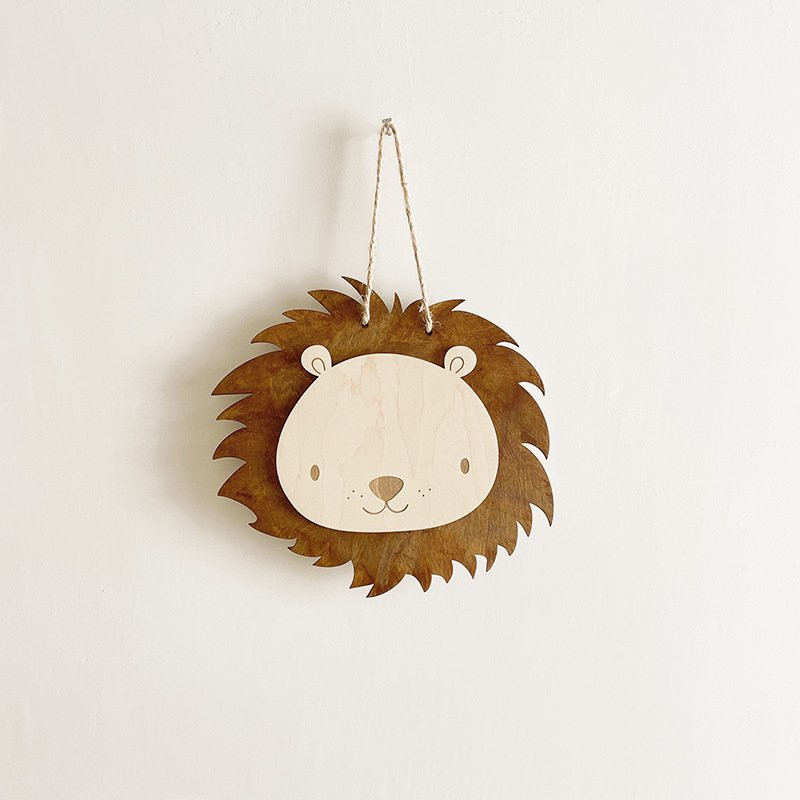 ins Nordic style children's room wall lion ornaments home wall cartoon decoration wall hanging baby photo props