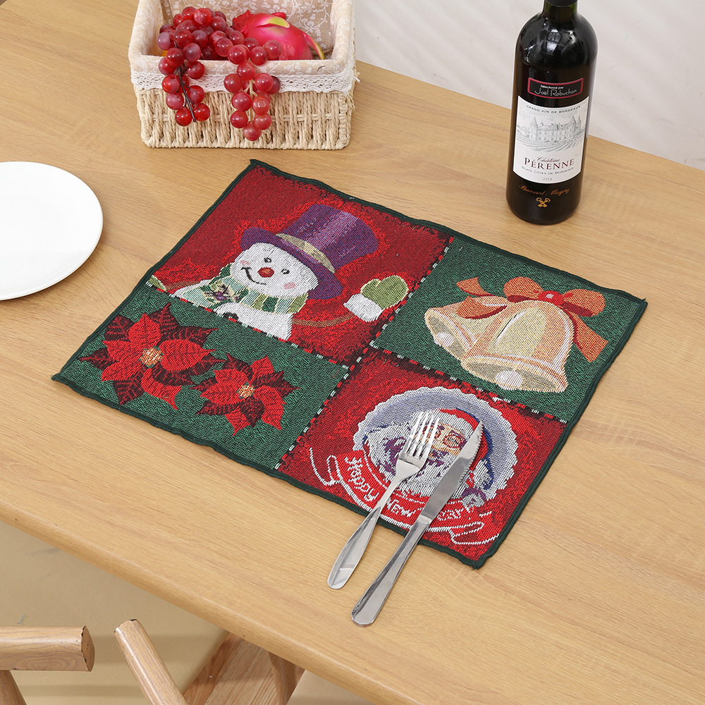 2024 nuevo cojín de Navidad cojín de muñeco de nieve de Navidad cojín de mesa de decoración familiar cojín de mesa de Navidad Jacquard