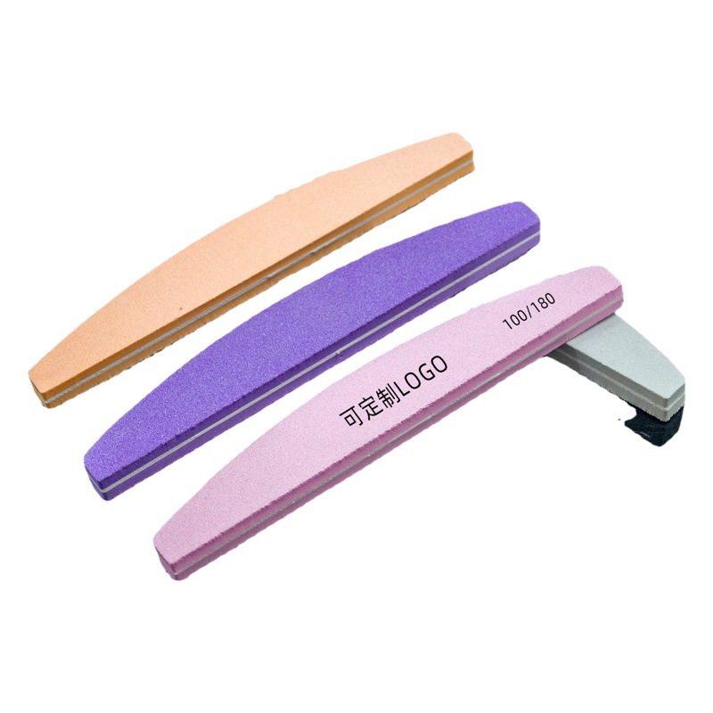 Alta espuma de esponja archivo media luna lima de uñas tira de frotamiento directo de fábrica de uñas tira de frotamiento al por mayor