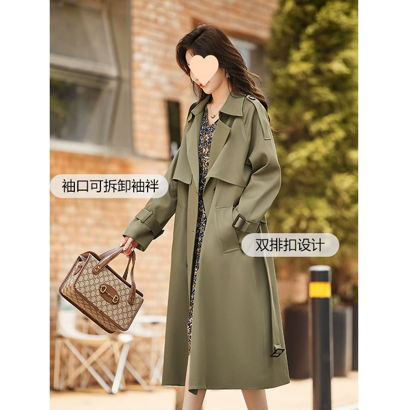 Длинное осеннее модное trench coat для отдыха, средней длины, 2025 год, стиль высокого качества, оверсайз