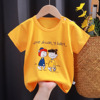 Children's cotton cartoon summer T-shirt, with short sleeve, Korean style, children's clothing