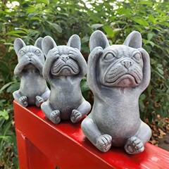 国境を越えた新しい樹脂装飾装飾品、見ること、聞くこと、話すことなし、庭の装飾品、工芸品