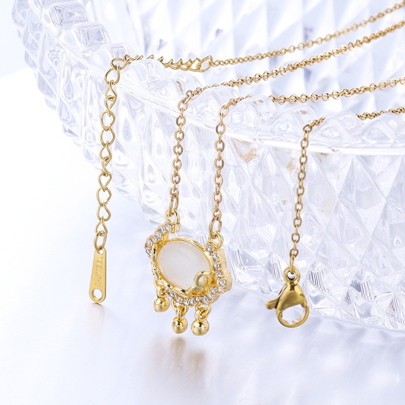 不锈钢链条双开O字链嘴唇链十字链龙虾扣炉内真金不掉色项链批发