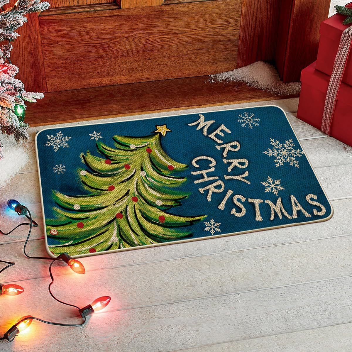 Transfronterizos nuevas alfombras de Navidad decoración puerta de entrada alfombras de baño alfombras de puerta al por mayor