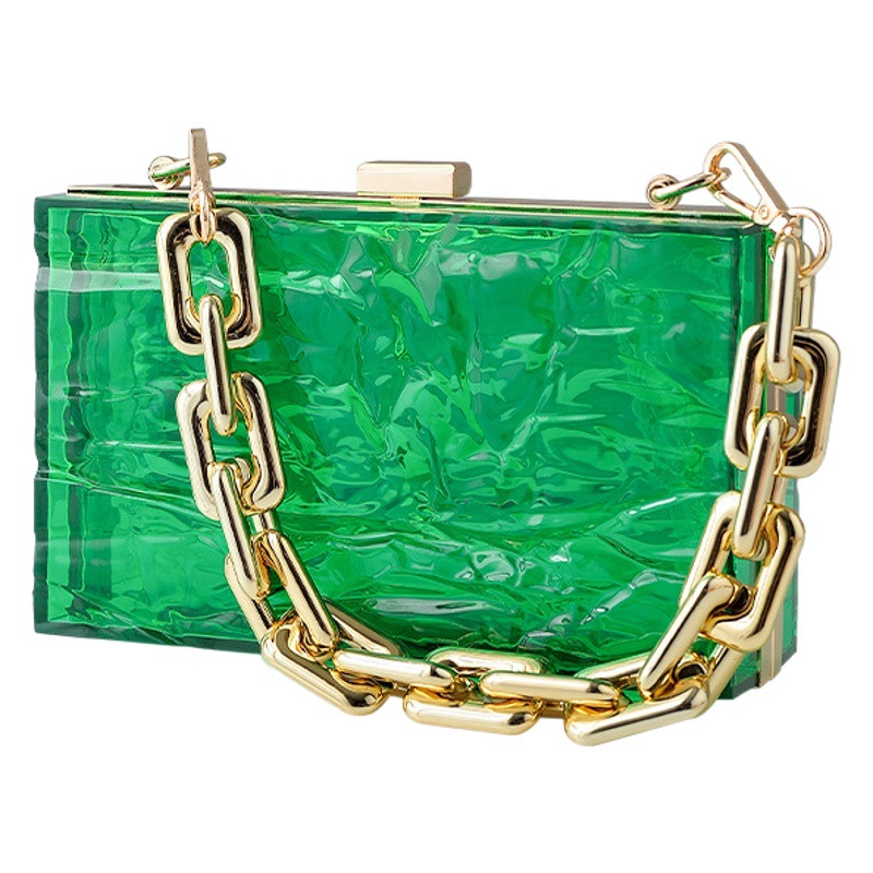 Nueva grieta de hielo bolsa de acrílico transparente popular europeo y americano bolso de noche moda todo partido embrague bolsa femenina transfronteriza