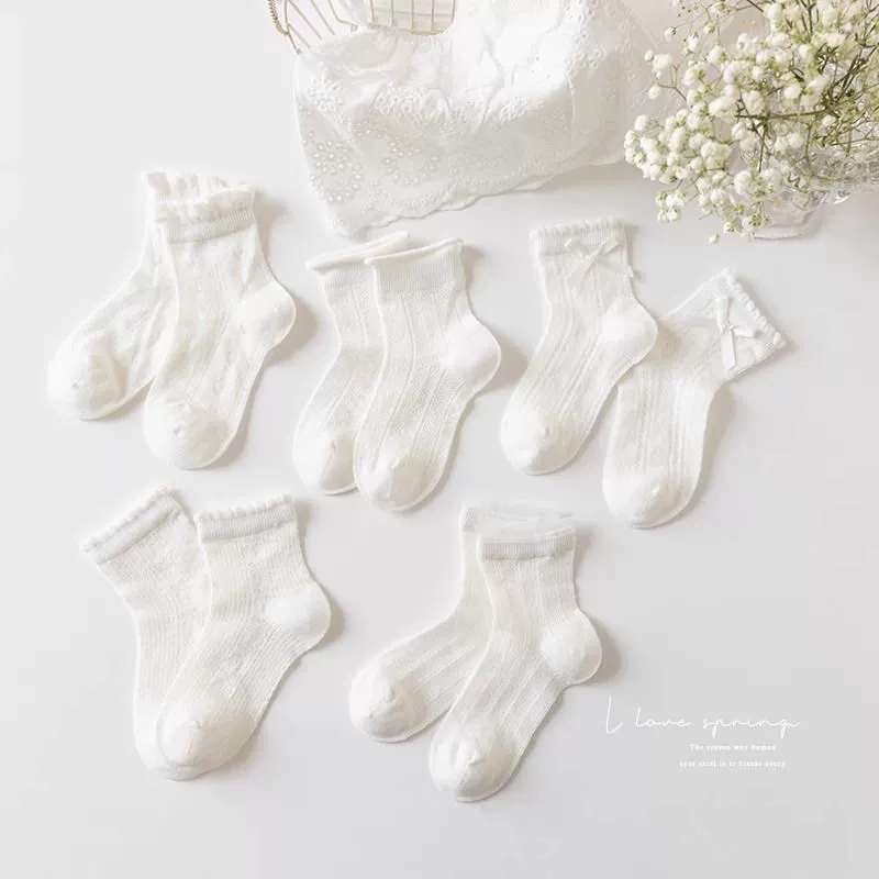 Summer thin children's white socks girl's