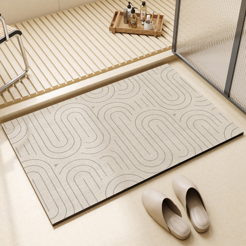 Wabi-sabi style bathroom absorbent mat bathroom door diatom mud floor mat quick-drying wear-resistant bathroom non-slip mat
