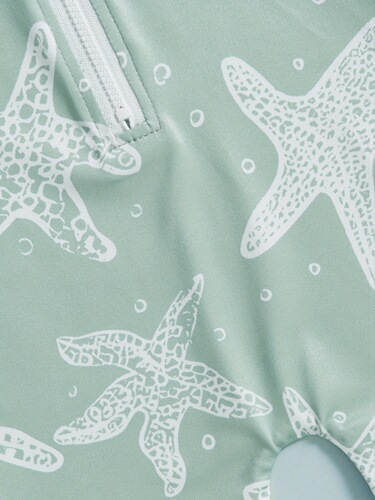 Toddler Boys' Sporty Starfish Print UV Protection Rash Guard