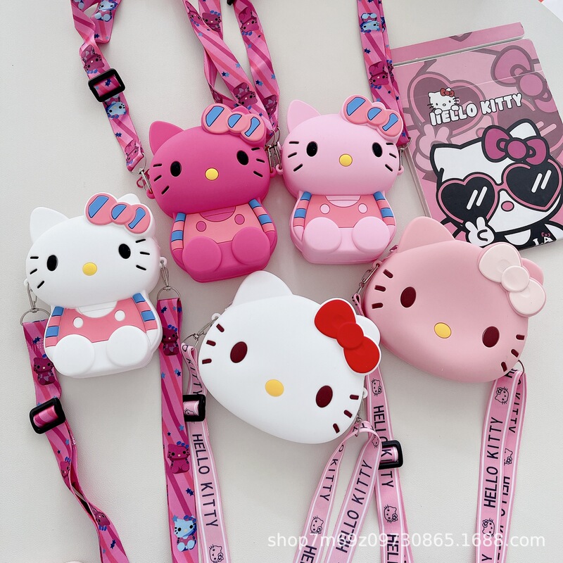 New Cartoon Children's Silicone Coin Purse Girl Mini Bag Hanging Neck Bag Cute Small Wallet Crossbody Bag