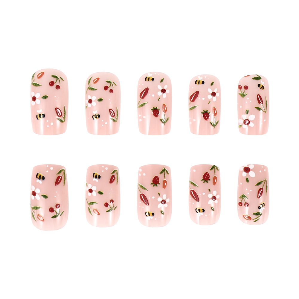 35g Weight press-on nails Nail Supplies 1 Set Quantity ABS Material Flower Pattern Casual, Sweet Style Casual Sweet Flower ABS Press-on Nails 1 Set 6