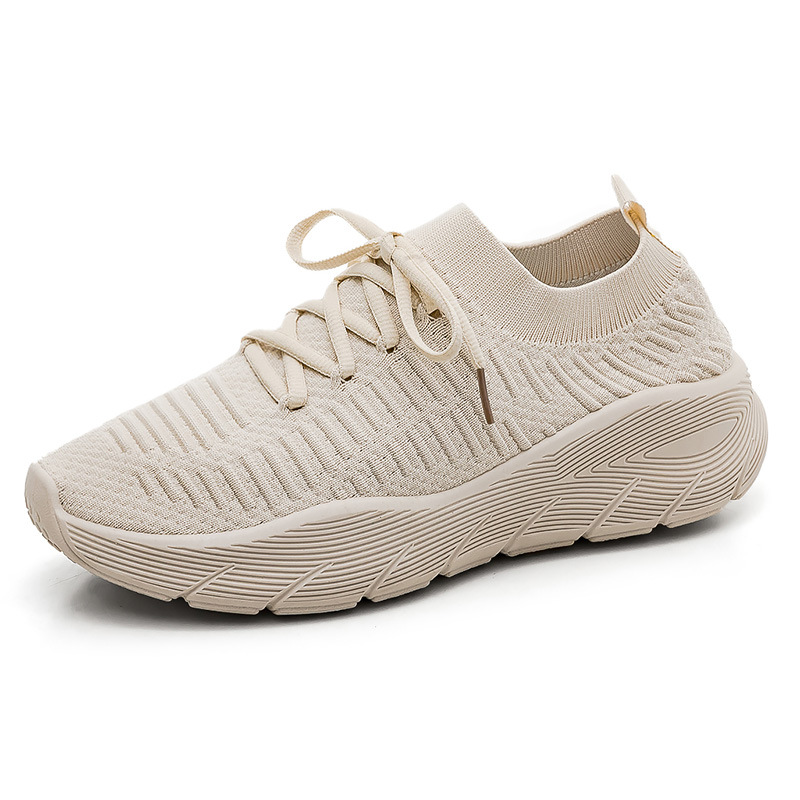 Zapatos de tejido volador de primavera y verano, zapatos casuales deportivos para correr, hombres y mujeres transpirables, calcetines bajos, zapatos transfronterizos F8858