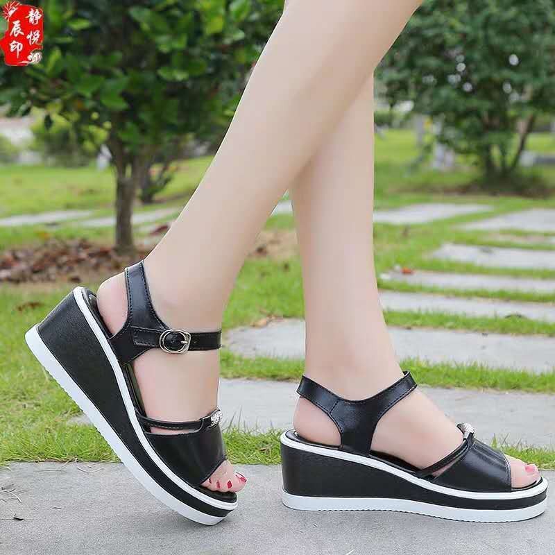 Sandalias de tacones para mujeres 2026 verano nuevos zapatos de mujer con hebilla de tacones altos con sandalias de piel de falda
