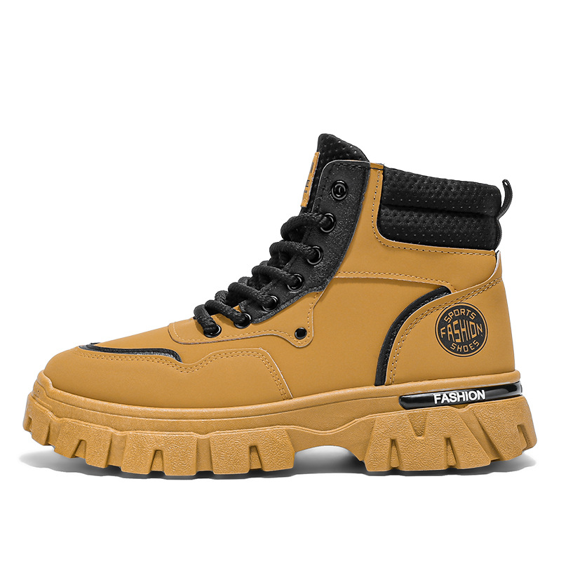 Botas Martin de caña alta para hombre, otoño-invierno 2025, con suela gruesa, que aumentan la altura, impermeables, versátiles, botas de trabajo modernas, botines para transmisiones en vivo. image 6