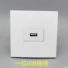 86型一位USB免焊接线插座电脑面 单口2.0USB数据传输墙壁插座面板