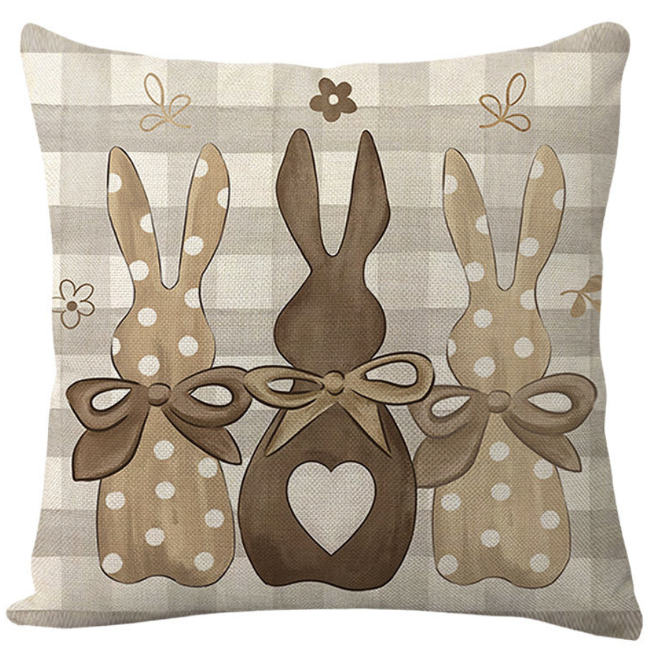 Amazon transfronterizo conejo de Pascua huevo lino almohada cubierta de cojín de coche de oficina sofá