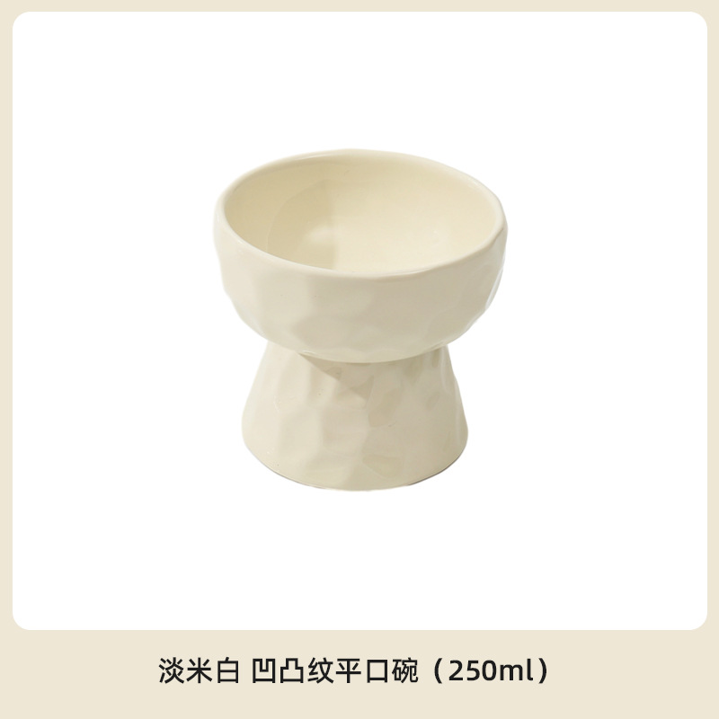 Cerámica de la pierna alta soporte cervical oblicuo tazón gato y perro tazón de comida gato mascota tazón negro bebedero antigolpes