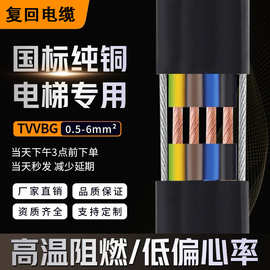 双钢丝随行扁平TVVBG电动伸缩门电缆移动门电线3~60芯行车专用线
