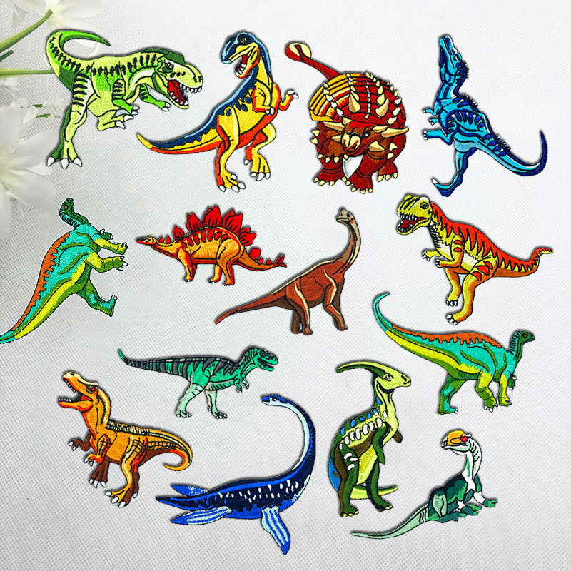 恐龙布贴刺绣动物绣花贴卡通熨烫贴 外贸补丁贴衣帽包包外套辅料