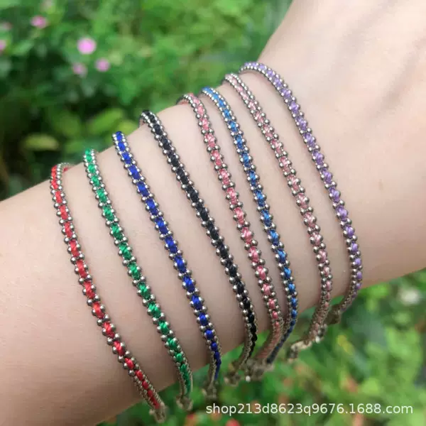 Titanium Steel French Lucky Red Rope Multicolor Niche High-grade Exquisite All-match OL Single Wear Overlapping Hand-woven Color-settable