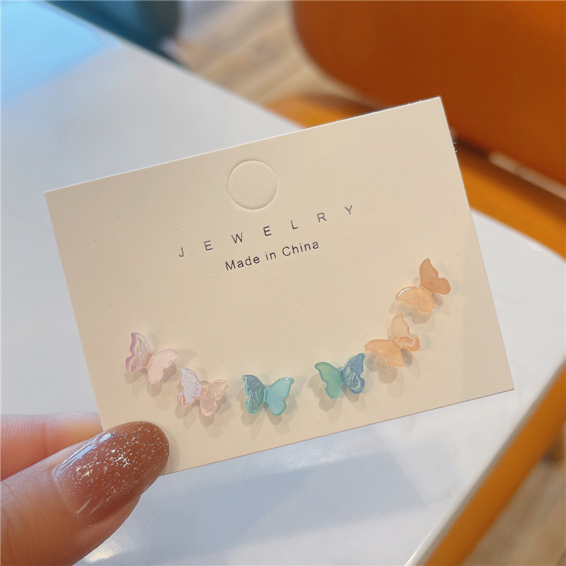 Butterfly Pattern 1 Pair Simple Style Butterfly Plating Metal Ear Studs