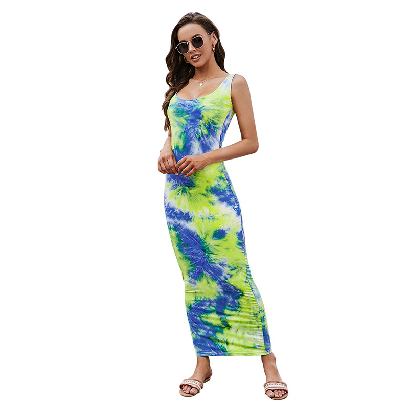Tie -dyed yellow and blue