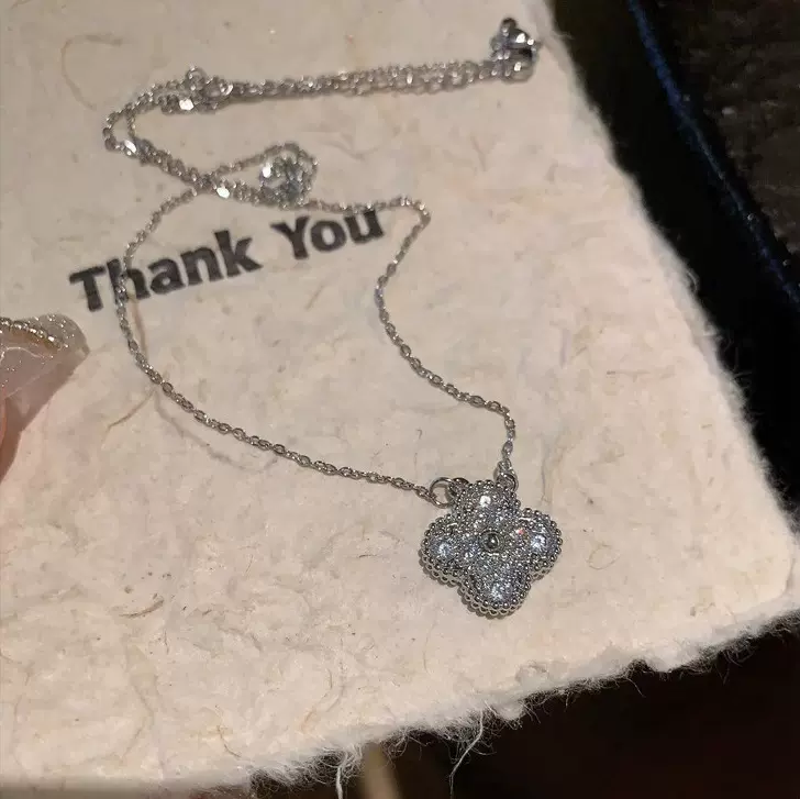 花朵锆石项链2024新款爆款轻奢小众颈链高级毛衣链气质锁骨链配饰