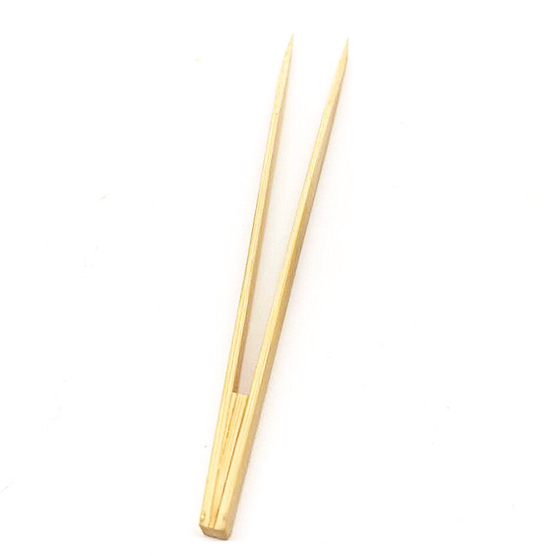 Protección del medio ambiente pinzas de bambú anti-escaldado Antiestático de madera puntiaguda clip de bambú hoja de oro plata cobre papel de aluminio clip de té clip