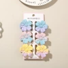 #9 Mixed color C style [6-piece set with card] 4cm white dot splash ink five-petal flower style