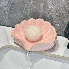 クリエイティブシェルソープボックスパンチフリーウォールマウント排水ソープボックス寮ホームソープ収納ラックシェル